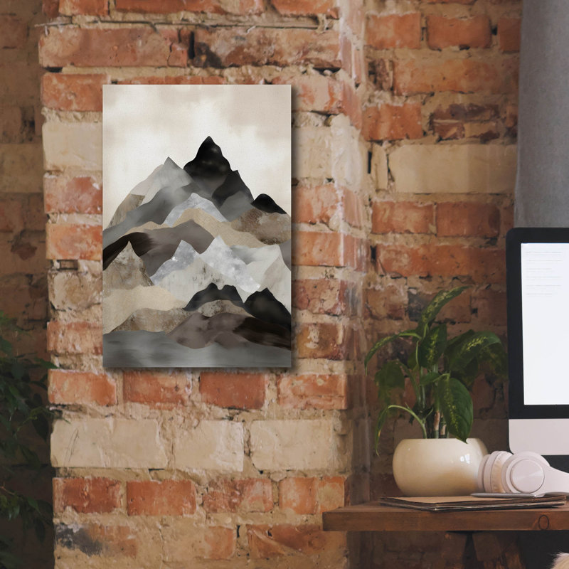 Loon Peak® «Boho Mountain 5» par Petals Prints Design, art mural sur toile, H 18 po x l 12 po