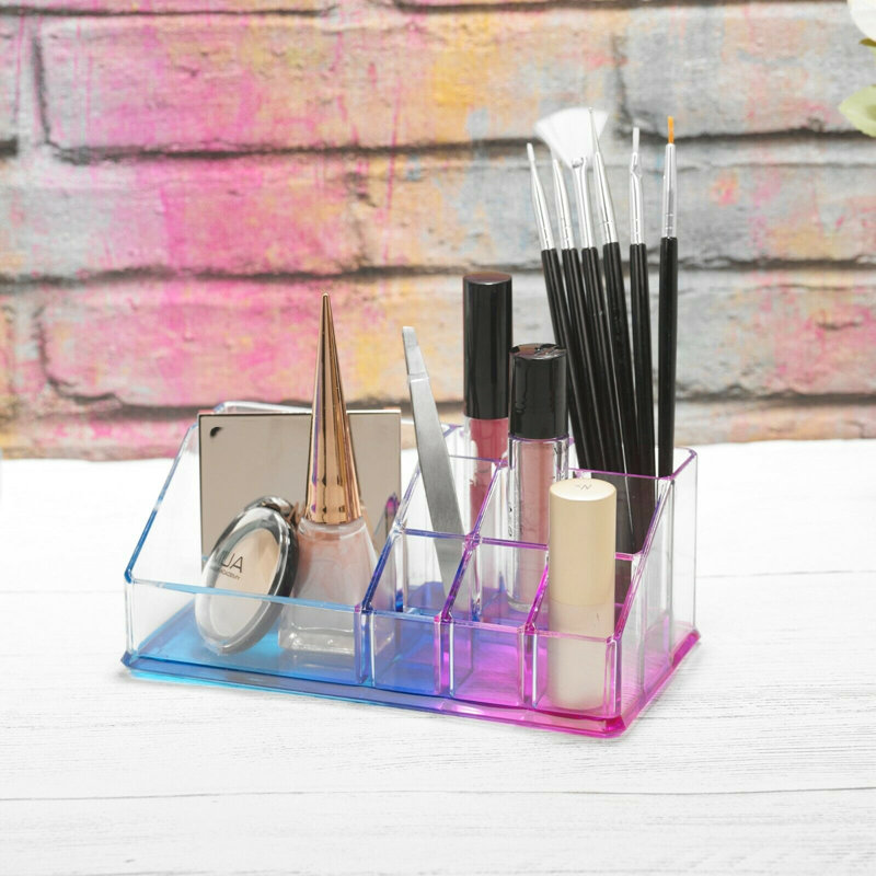 Luder Acrylic 9 Compartment Make Up Organiser