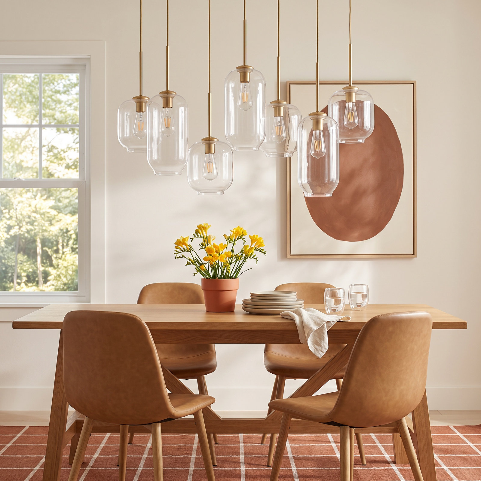 Kayanne Dimmable 7-Light Pendant, Brass