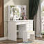 Ensemble de coiffeuse 39,4 "avec tabouret et miroir DEL-210557307