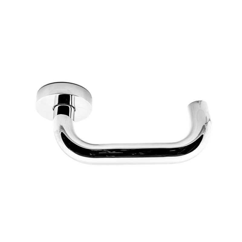 Ensemble Alpine Lever 01 avec rose rond, Passage (couloir et garde-robe), Laiton satiné, 2,375 po