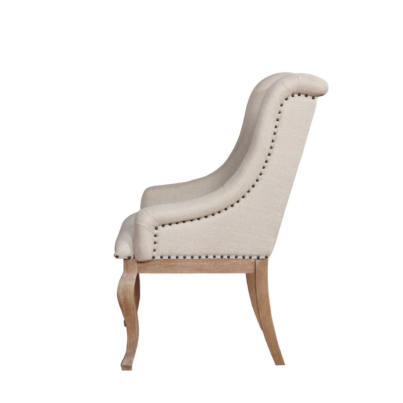 Marcelo 20.75'' H Tufted Upholstered Armchair, Cream/Barley Brown