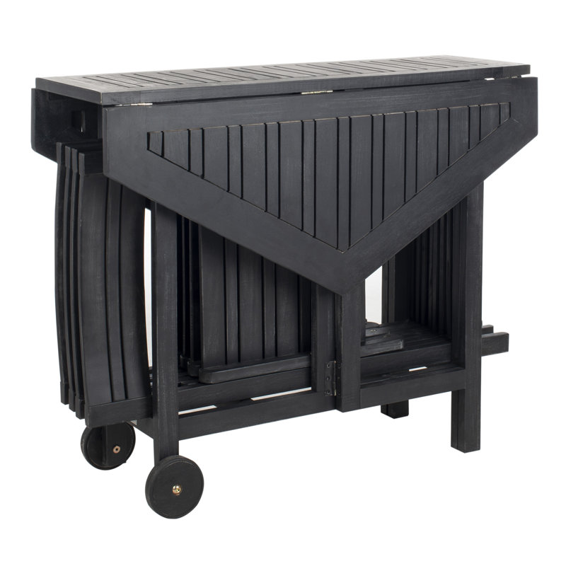 Lagarde Hexagon 4-Person 40.9'' Long Dining Set, Black
