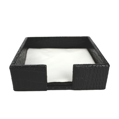 Serviettenhalter S quadratisch schwarz Kroko Kunstleder für Papierservietten