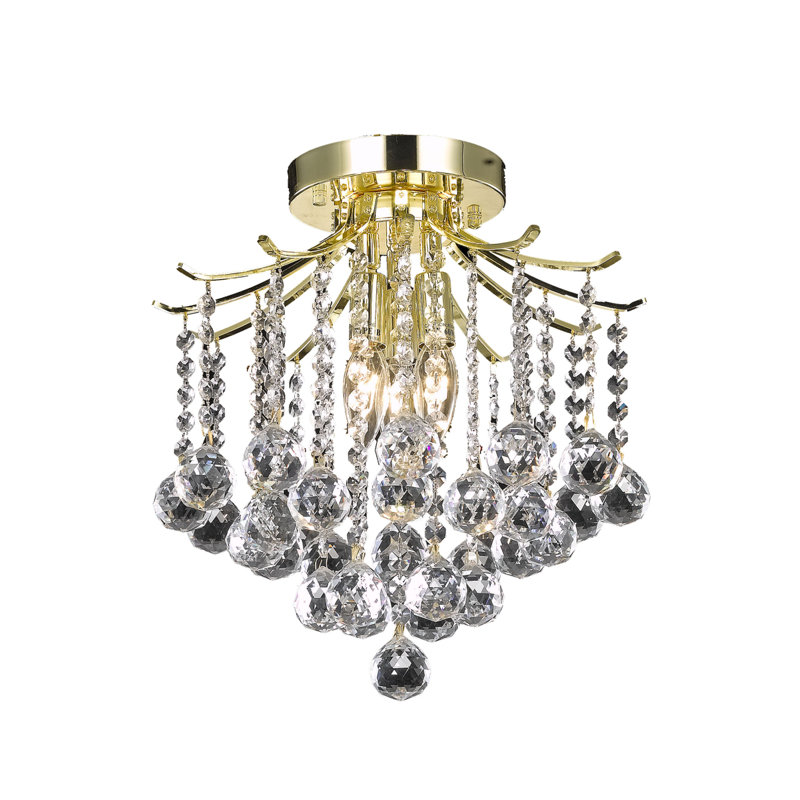 Hermanson Flush Mount, Gold, 12" H x 12" W x 12" D