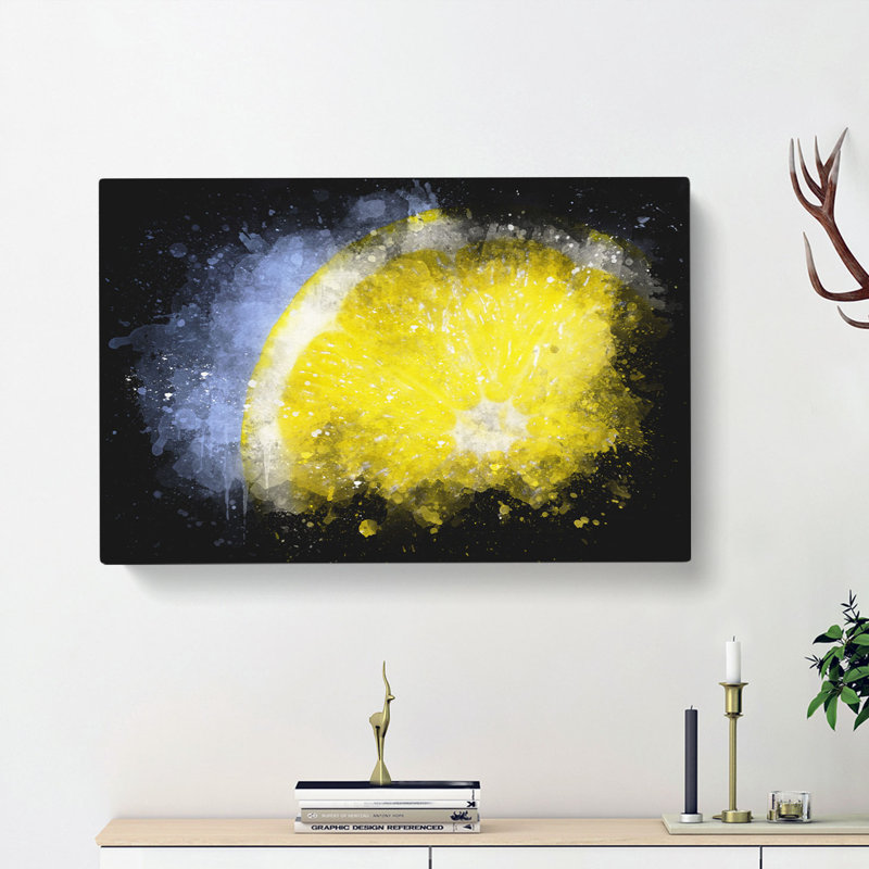 Lemon Slice - Wrapped Canvas Print, 60cm H x 91cm W x 3cm D