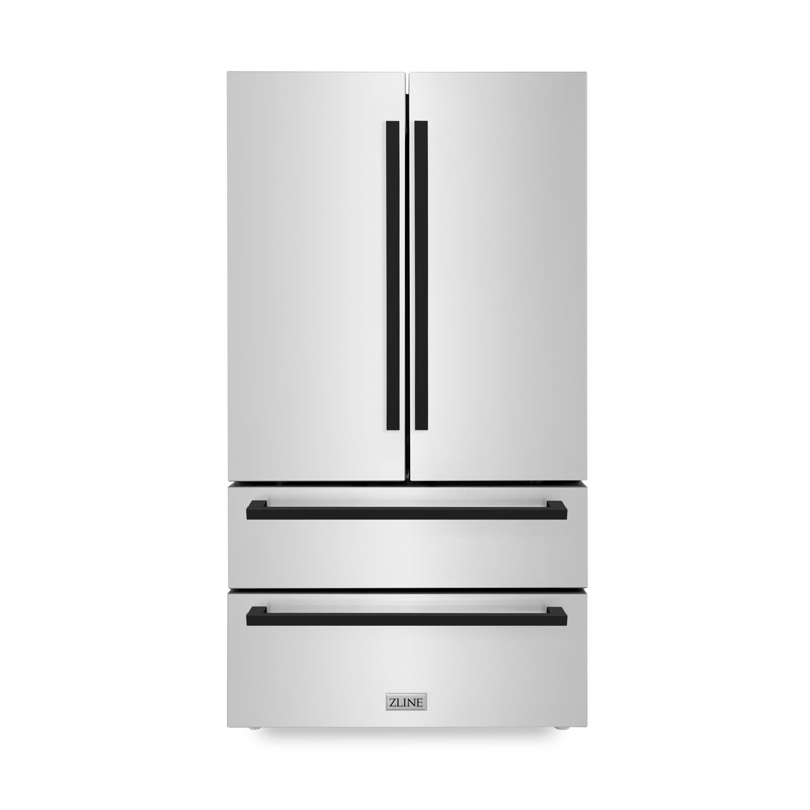 ZLINE Autograph Edition 36 in. 22.5 cu. ft. Counter-Depth French Door Refrigerator with Ice Maker in Fingerprint-Resistant Stainless Steel with Matte | Fridge.com