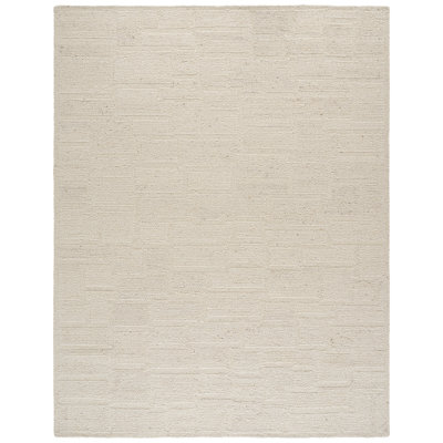 Harvest Hand Tufted Wool Cotton Solid Color Rug in Ivory