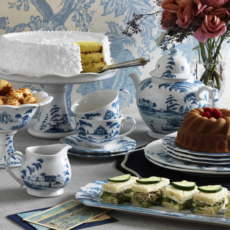 Country Estate Saucer, Delft Blue/White