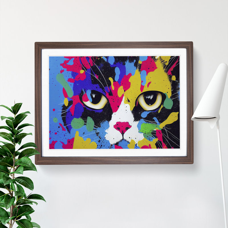 Cat Splash Vol.4 Abstract - Framed Print, 34cm H x 46cm W x 2cm D, Walnut Framed