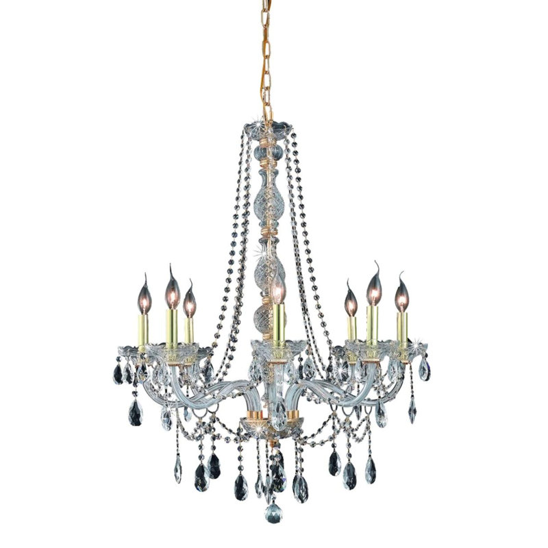 Mullinix Chandelier, Gold / Crystal (Clear) / Royal Cut