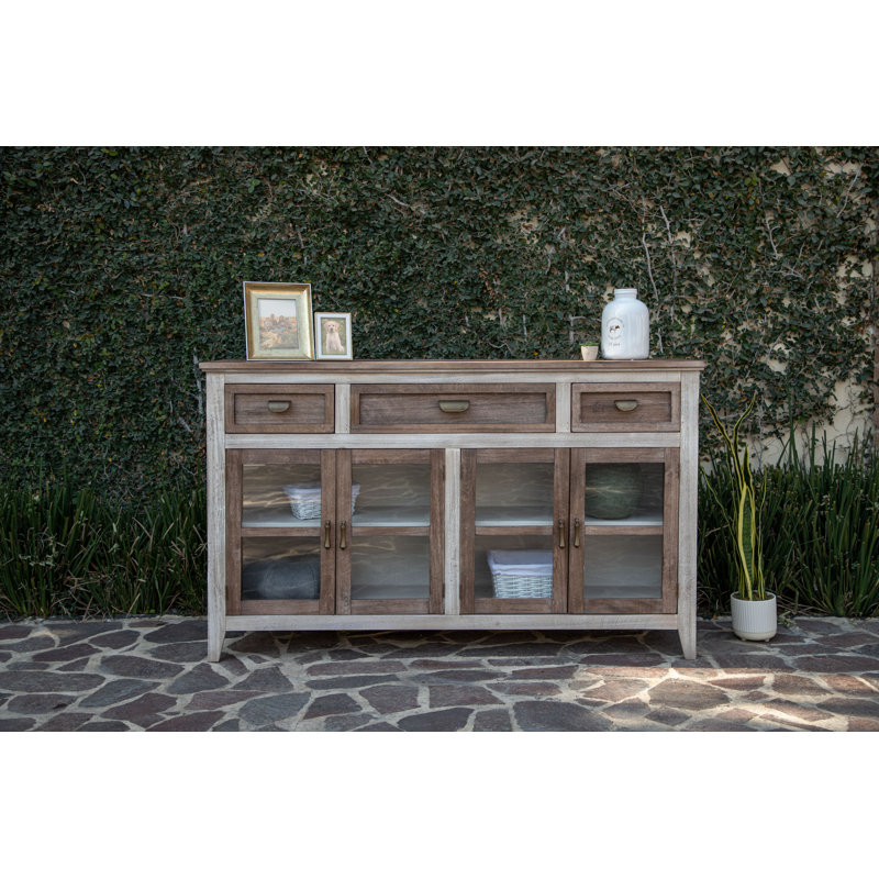 Sahara 67'' Solid Wood Sideboard, Cream/Caramel