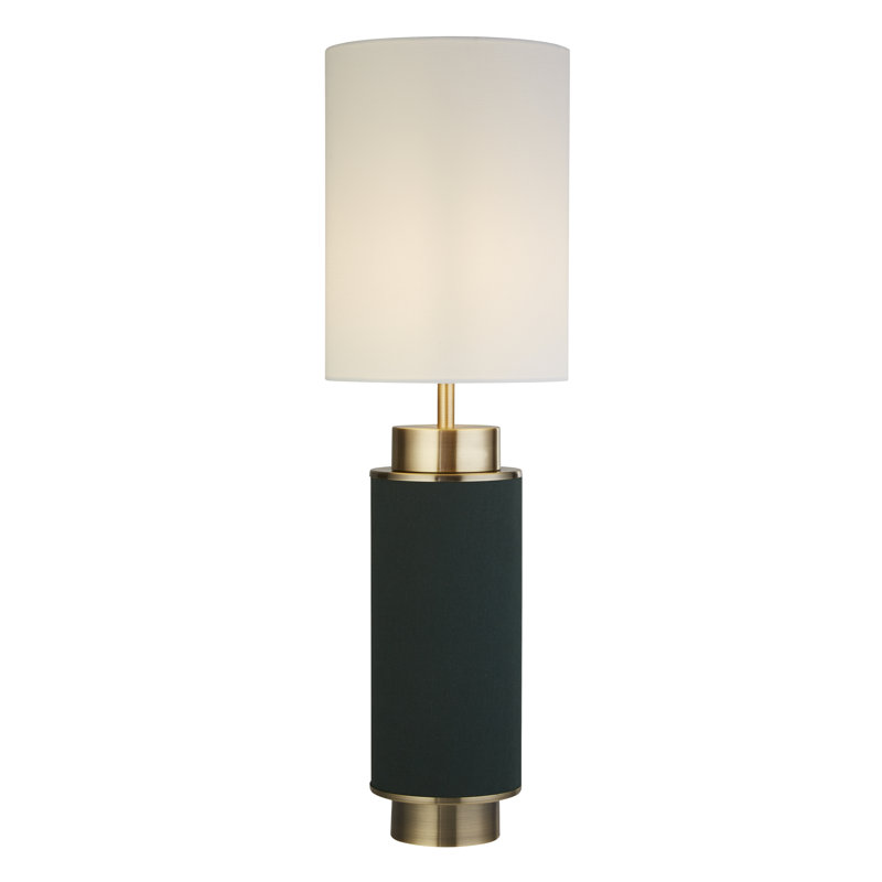 Joanie Metal Table Lamp, White, Gold/Green