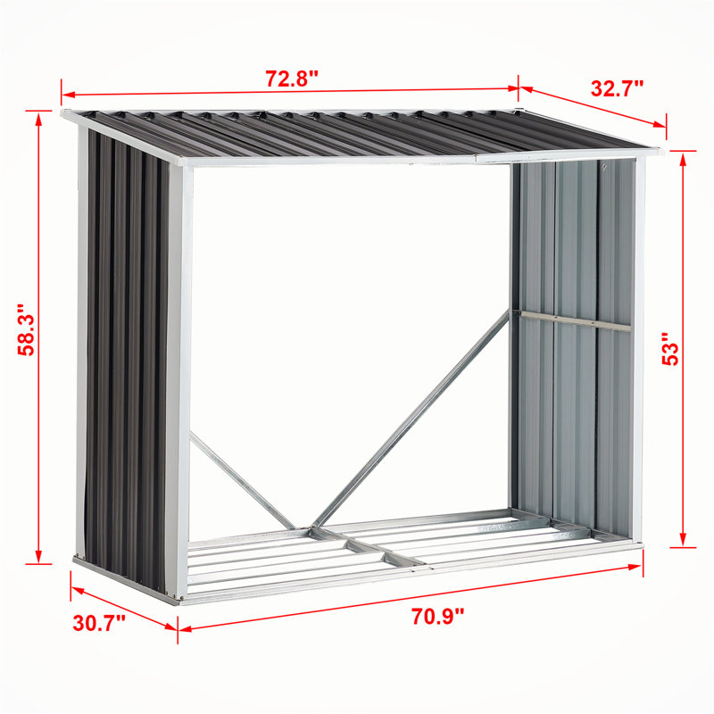6 ft. W x 2.5 ft. D Metal Storage Shed, 6 ft. W x 2.5 ft. D