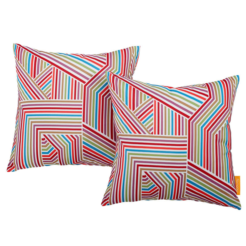 Tapestry Multicolor Polyester Square Outdoor Pillow Set