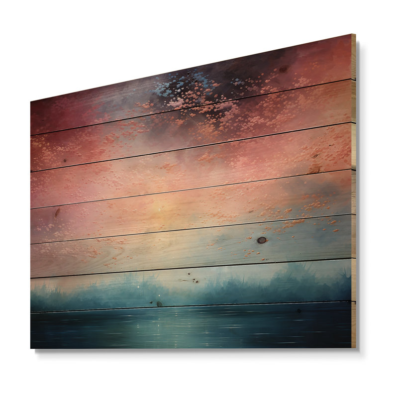 Exaucet, ciel coloré, photo céleste mirage II sur bois, H 10 po x l 20 po x P 0,78 po