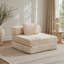 Canapé à compression, canapé-lit convertible au sol avec structure de forme fixe, canapé modulaire à une place sans os, sans assemblage, tissu chenille, pour la chambre à coucher, beige-1208174036-1208174038