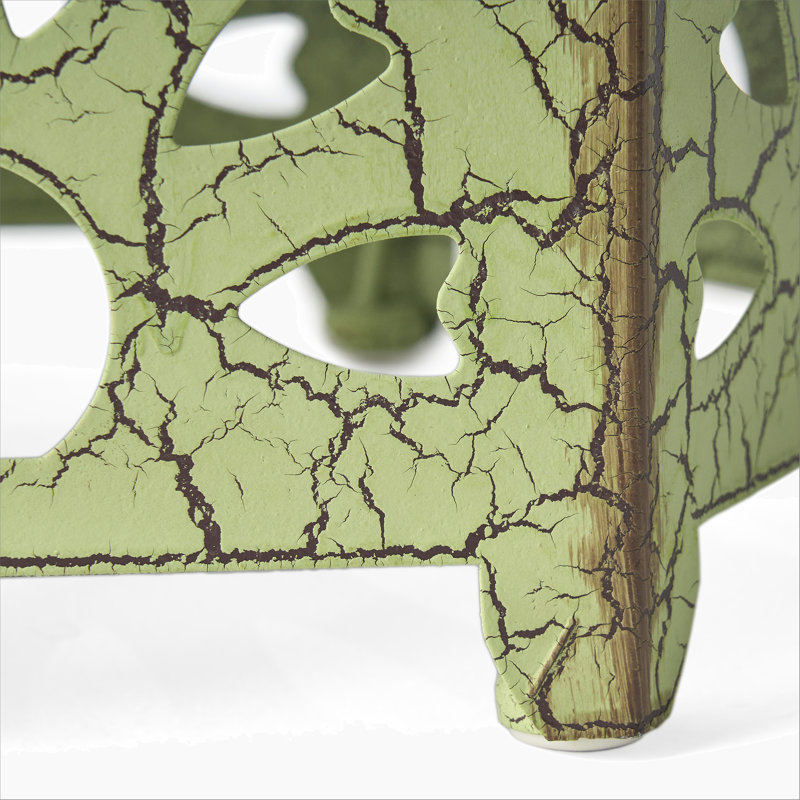 Table d'appoint d'extérieur en fer Crepeau Vintage, Vert/brun, H 18,5 po x l 12 po x P 10 po, 1