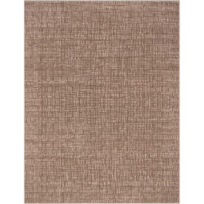 Nuzzo Nightscape Modern Geometric Flat-Weave Brown Area Rug
