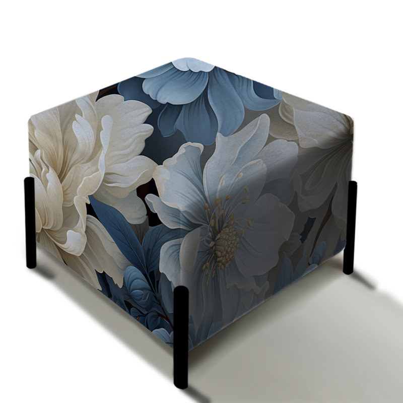Misty Whispers Moody Patterns I - Repose-pieds carré floral