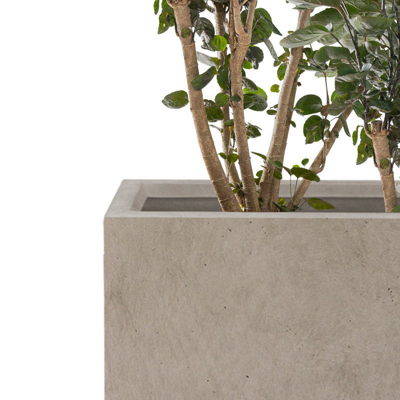 Handmade Pot Planter, 11.8" H x 23.6" W x 10.2" D, Weathered Concrete