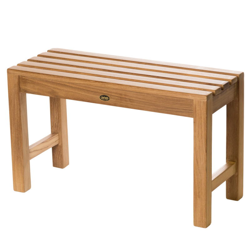 Teak Shower Bench, 17.75" H x 29.5" W x 12.25" D