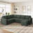 Hoelscher U Shaped Sleeper Corner Sectional Pull Out Sofa Bed With Storage Space-115950842