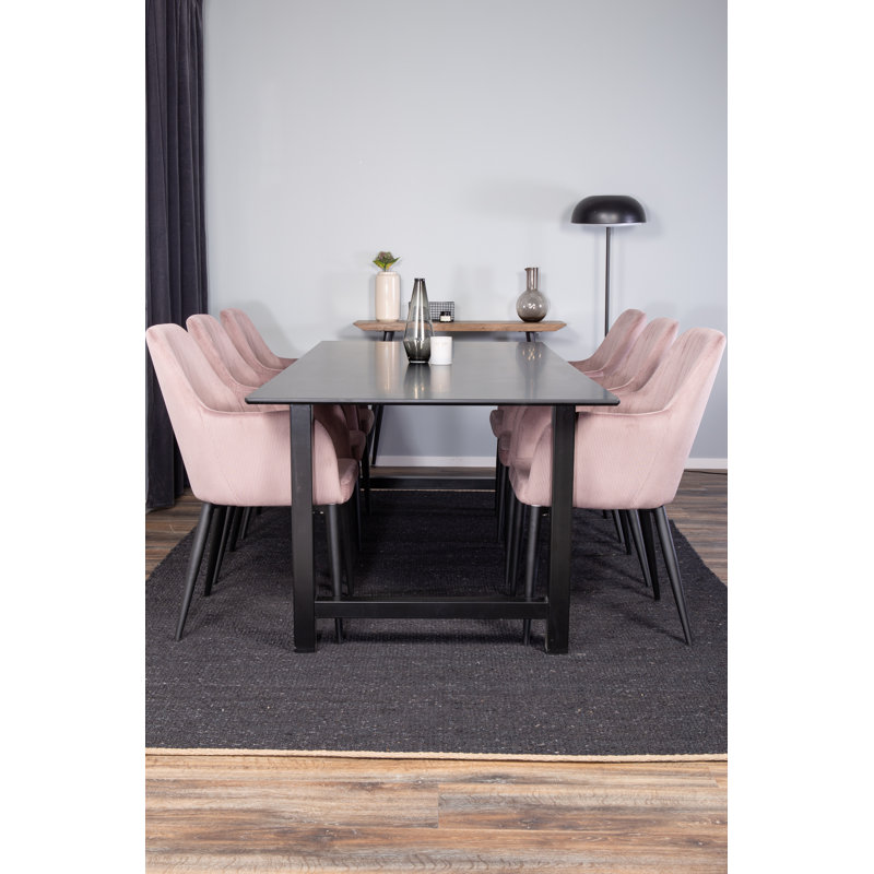 Kirk 6 - Person Dining Set, Dusty Pink