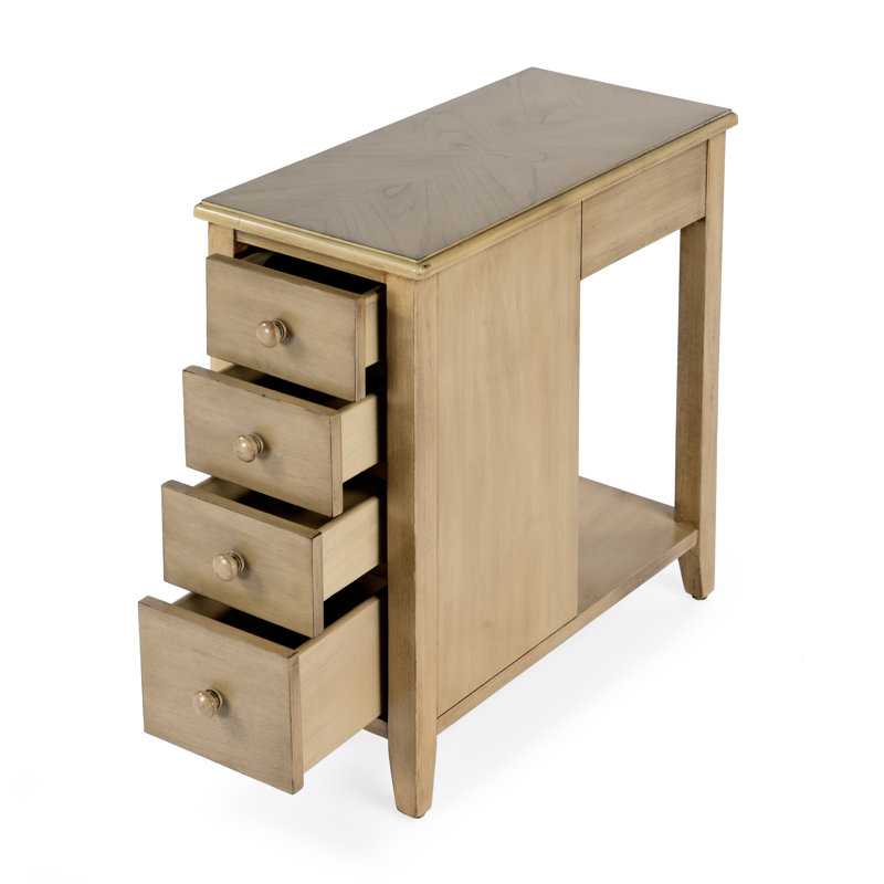 Ty 4 - Drawer End Table with Storage, Antique Beige