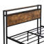 Lit plateforme en métal avec tête de lit en bois et, fixation, sommier non indispensable, possibilité de rangement sous le lit, technique d'assemblage silencieuse, extrémités noires et brunes, connexion, pas besoin de-1055095480-1055095481
