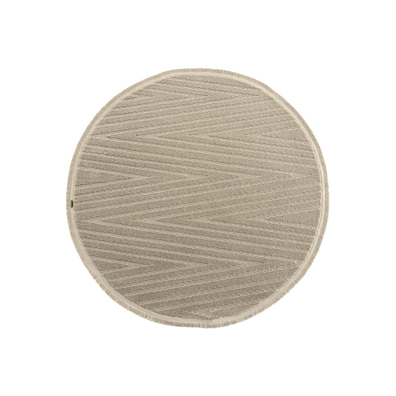 Ritvika Round Chevron and Geometric Indoor / Outdoor Area Rug, Round 100cm