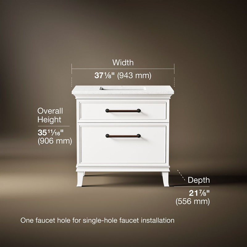 Artifacts Vanity 36 Inches Combo, Linen White