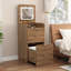 Meuble-lavabo compact 3 en 1 avec miroir rabattable, rangement et tabouret roulant