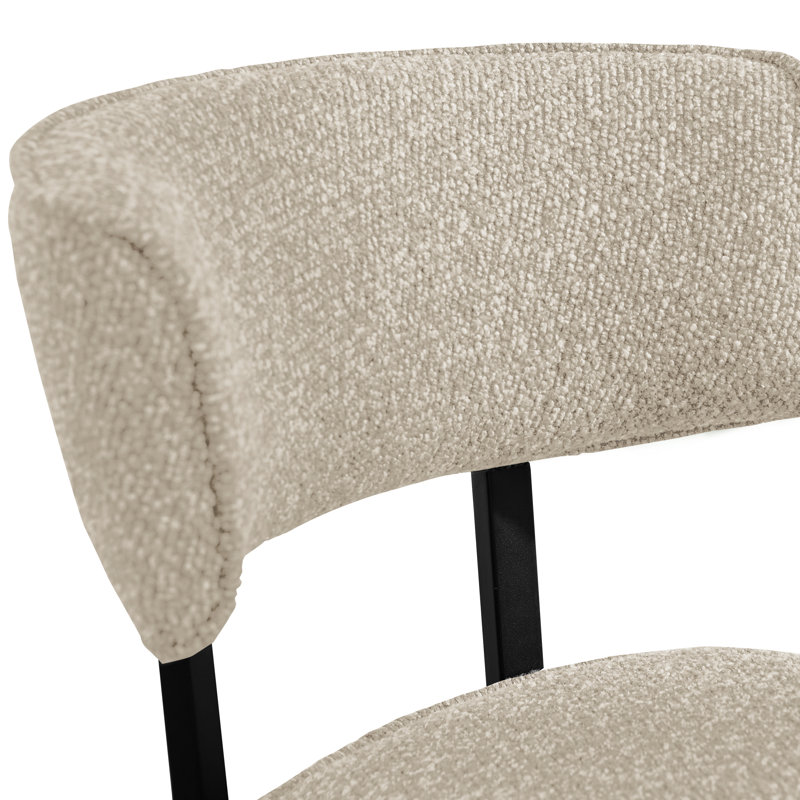 Modern Fabric Upholstered Dining Chair, Beige