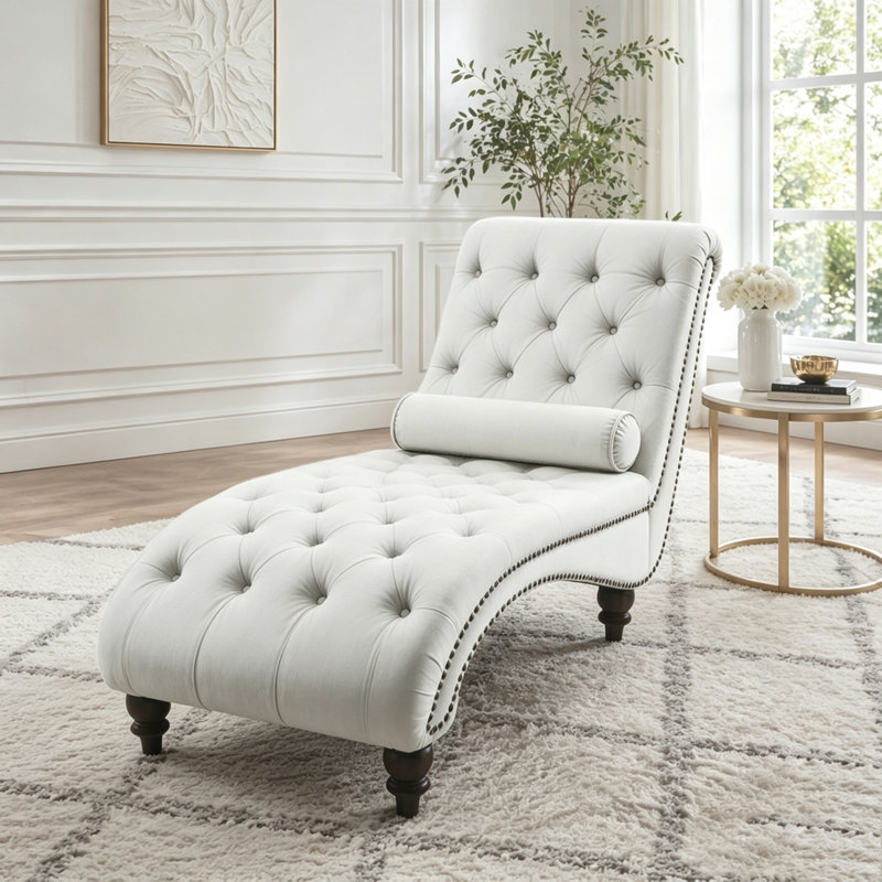 Fauteuil inclinable en velours capitonné
