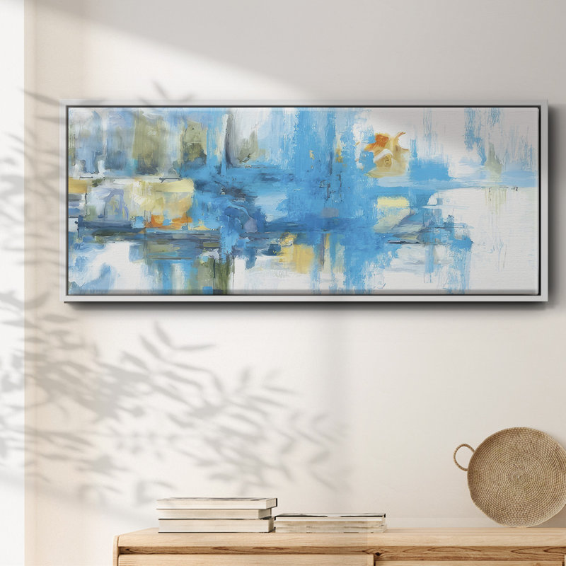 Metro Blue - Framed Canvas, 20" H x 50" W