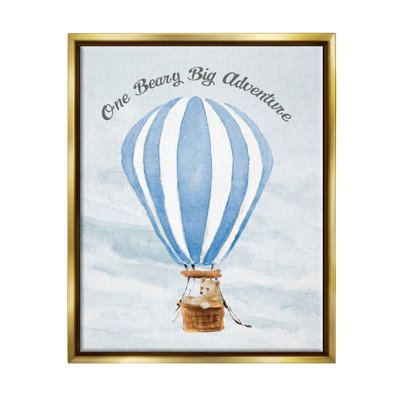 «Beary Big Adventure Balloon», reproduction encadrée sur toile par Lanie Loreth