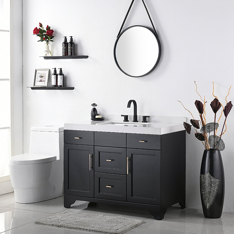 Widespread 2-handle Bathroom Faucet with Drain Assembly, Matte Black