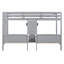 Lits multifonctionnels en bois gris avec bureau et rangement intégrés