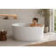 Baignoire ronde autoportante en béton blanc / blanc / blanc texturé Vast Studio
