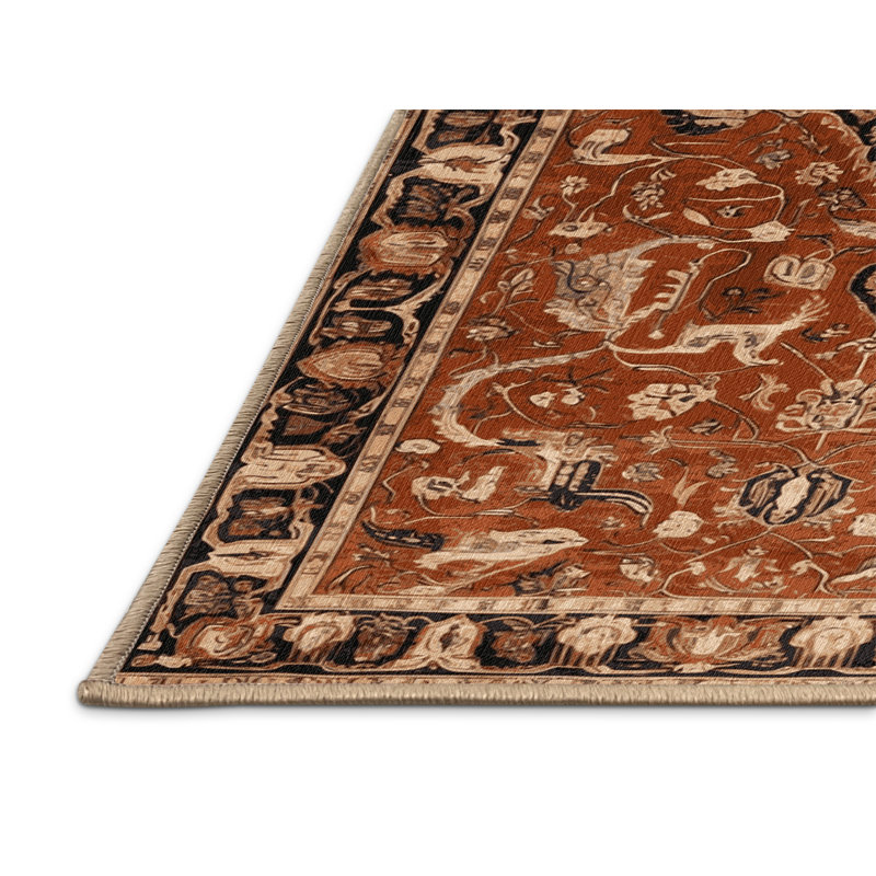 Machine Washable Persian Brown Area Rug, Rectangle 2' x 3'