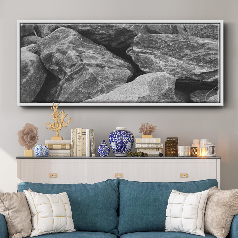 Found Textures VII- Framed Canvas, 20" H x 50" W