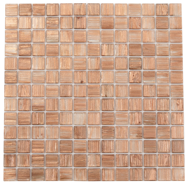 Carreau de mosaïque pour mur et plancher en verre brun cuivré brillant 12 po x 12 po Celestial (paquet de 20 pieds carrés) (paquet de 20)