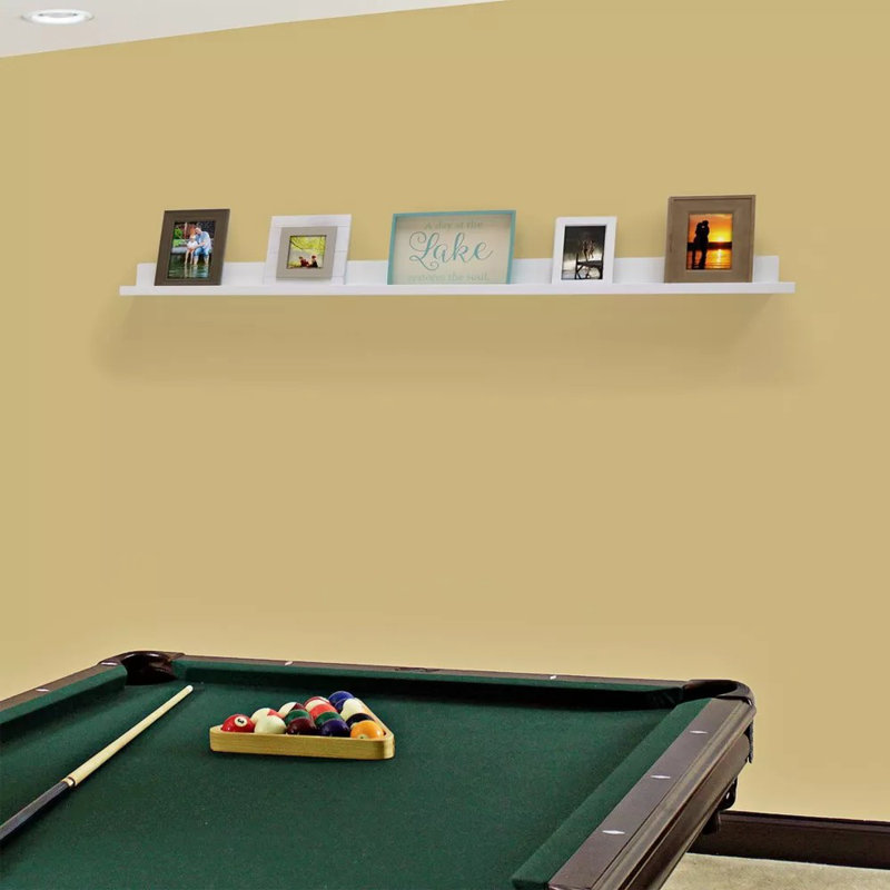 60" x 5" Picture Ledge Wall Shelf White - Modern Floating Photo Display, MDF Composite, Includes Mounting Hardware