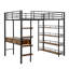 Lit mezzanine avec bureau et tablettes, noir-1688054806