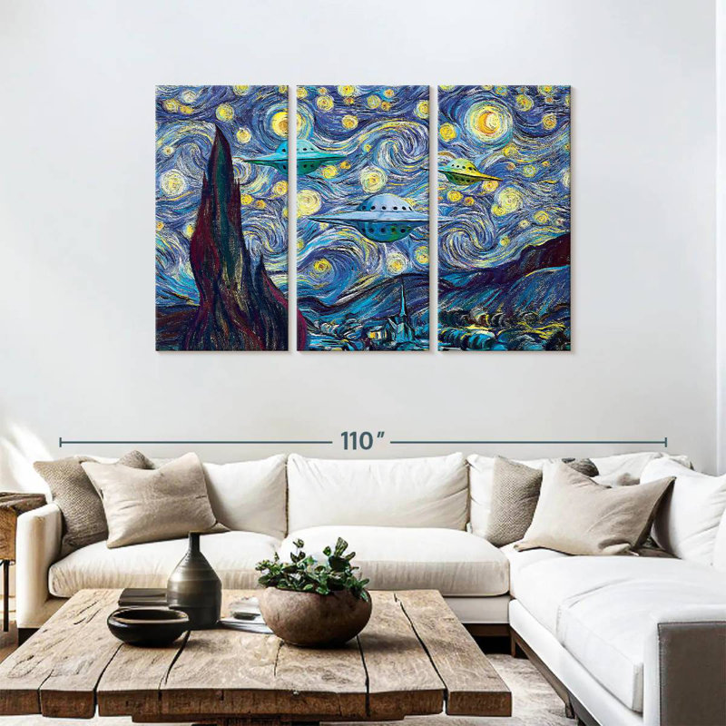 Kelan Alien Invasion Starry Night, 48" H x 74" W