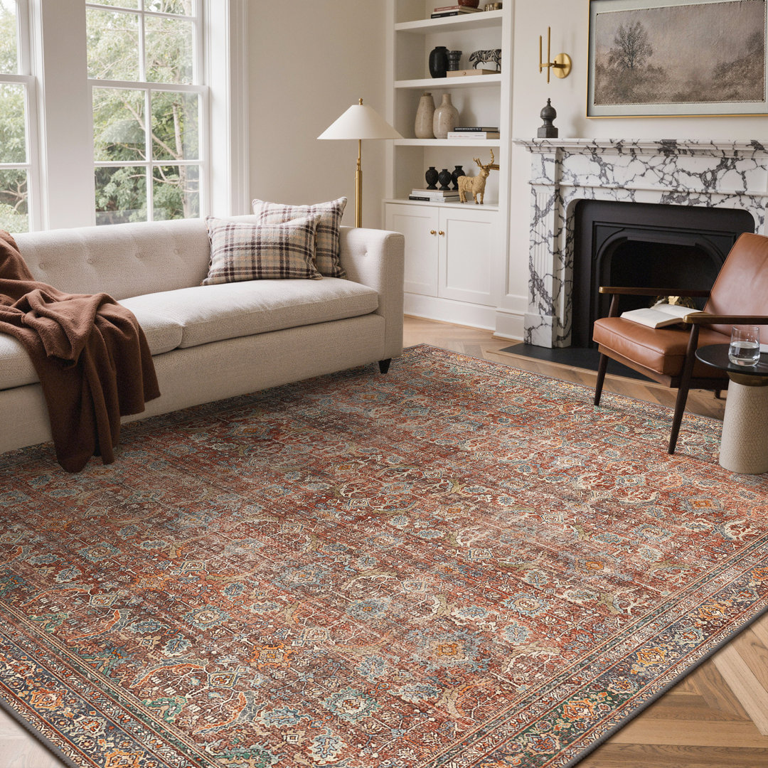 Vintage Machine Washable Performance Area Rug Bungalow Rose Rug 