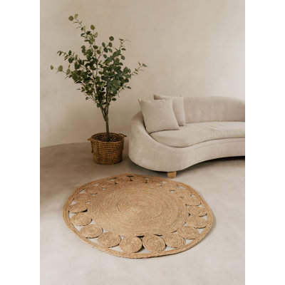 Round Geometric 120cm X 120cm Area Rug