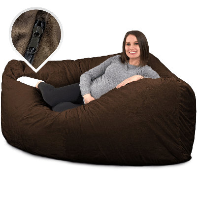  | 6 Ft Corner Bag Bean Bag Chair Replacement Cover Only | Removable Washable | Cover Only