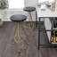 Tabouret de bar rond sans dossier en métal noir et doré Trinity-939303619